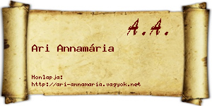 Ari Annamária névjegykártya