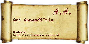Ari Annamária névjegykártya